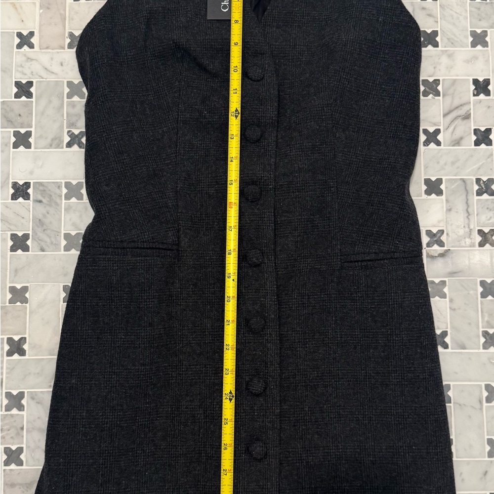 Christian Lacroix Wool Tweed Vest Dress charcoal Plaid SP NWT Sold Out - Picture 4 of 10